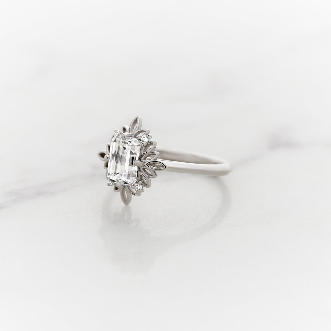 Ivy Emerald Cut Halo Ring
