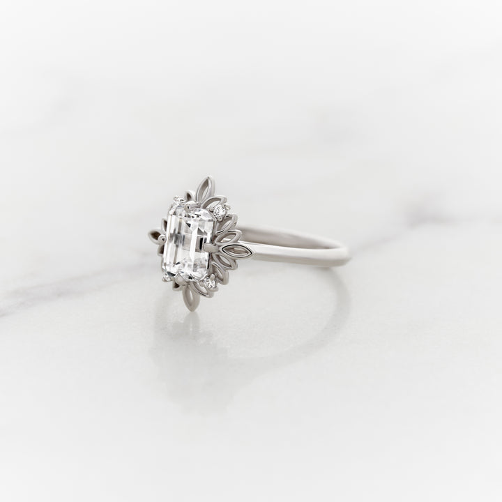 Ivy Emerald Cut Halo Ring