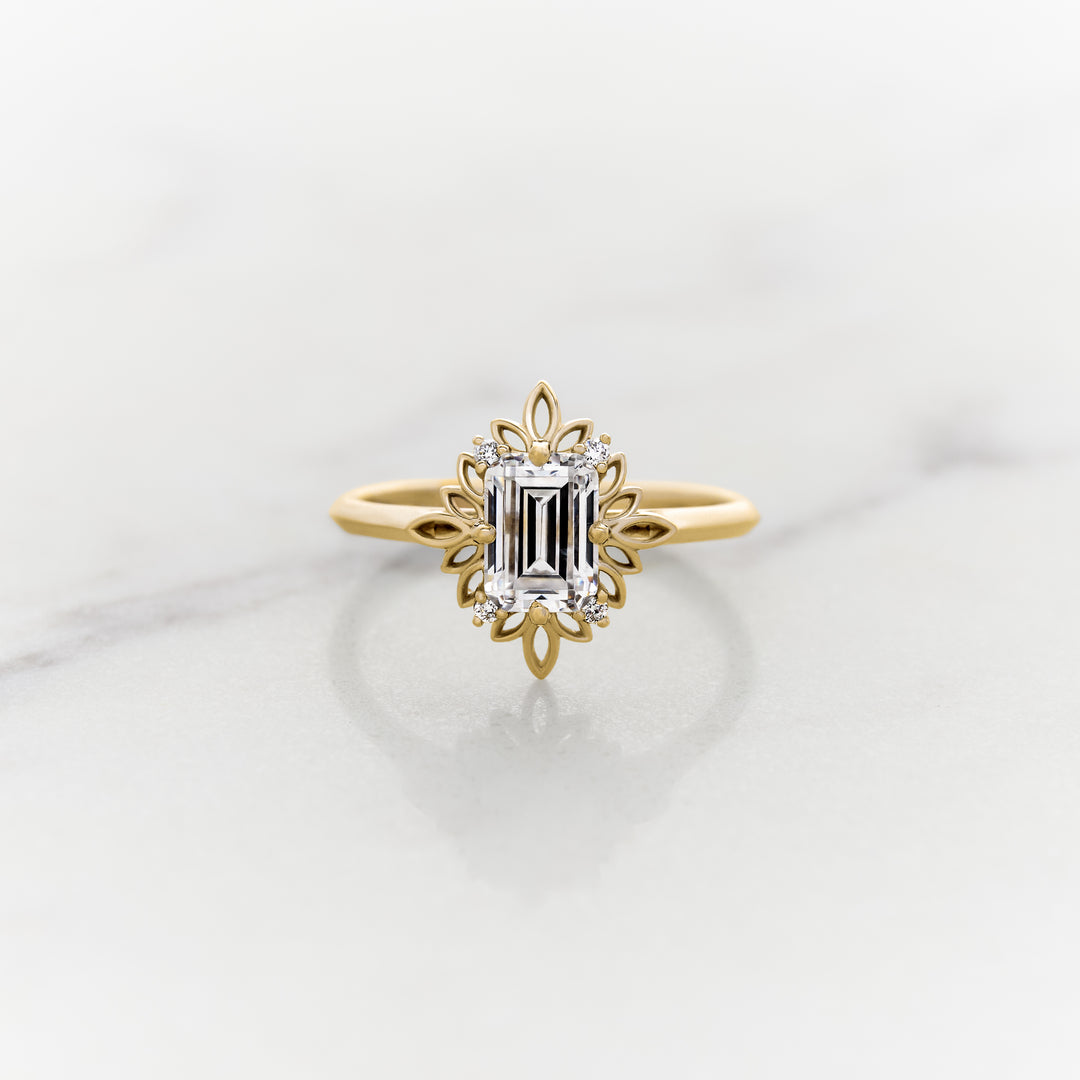 Ivy Emerald Cut Halo Ring