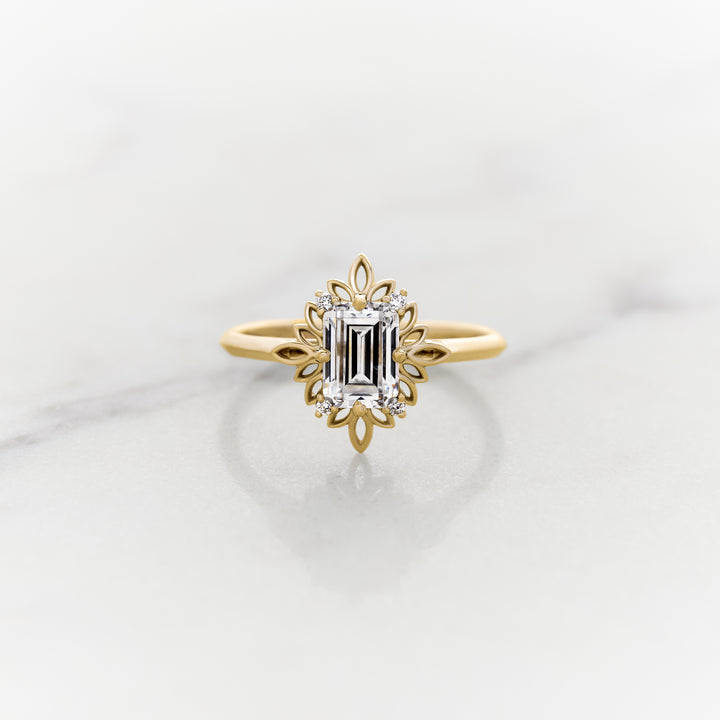 Ivy Emerald Cut Halo Ring