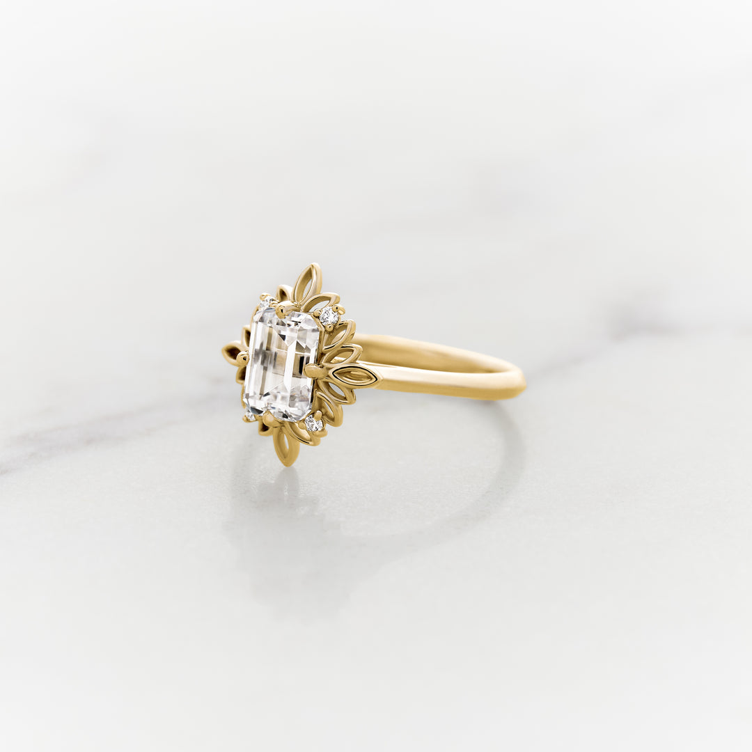 Ivy Emerald Cut Halo Ring