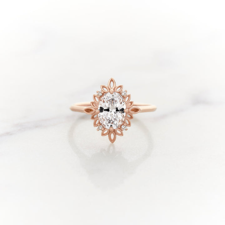 Ivy Oval Halo Ring