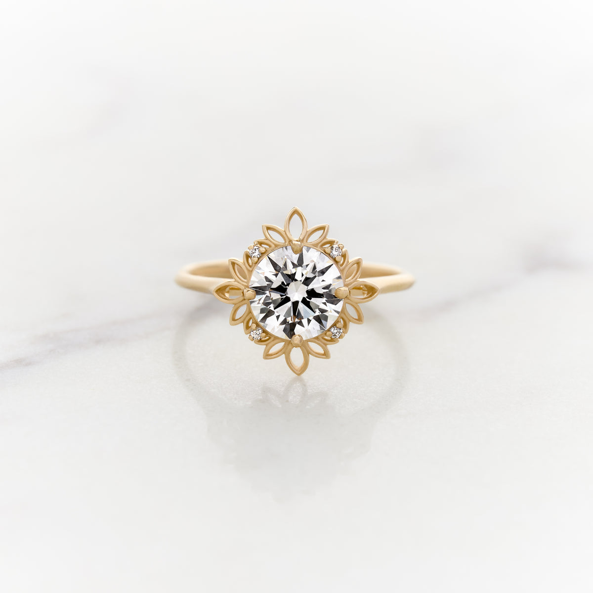 1.53ct Round Lab Grown Diamond Ivy Halo Ring