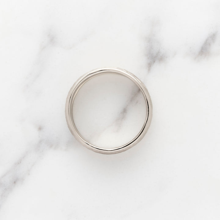 6mm Low Dome Band with Rails & Stone Finish