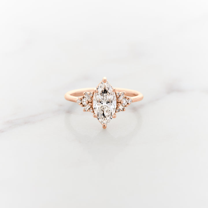 Foxglove Marquise Side Cluster Ring