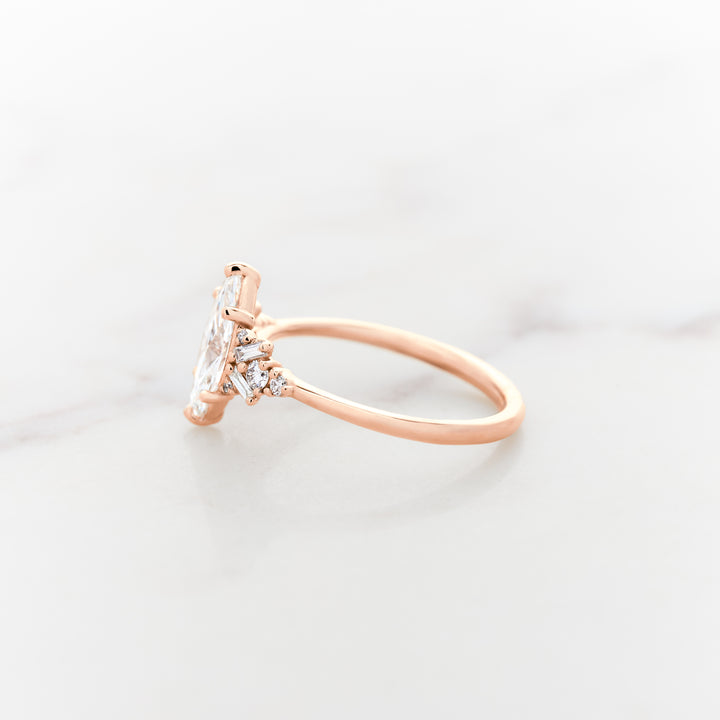 Foxglove Marquise Side Cluster Ring