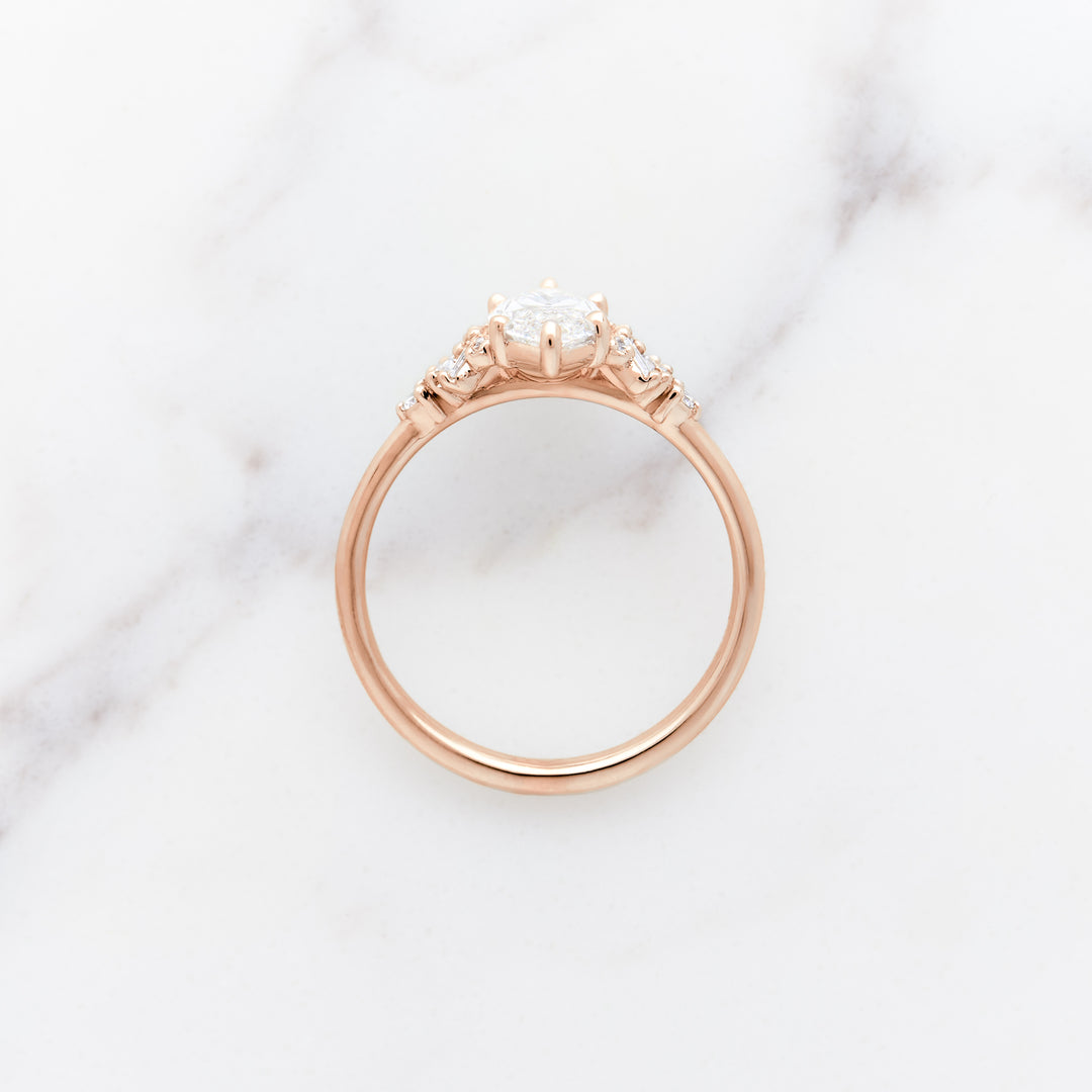 Foxglove Marquise Side Cluster Ring