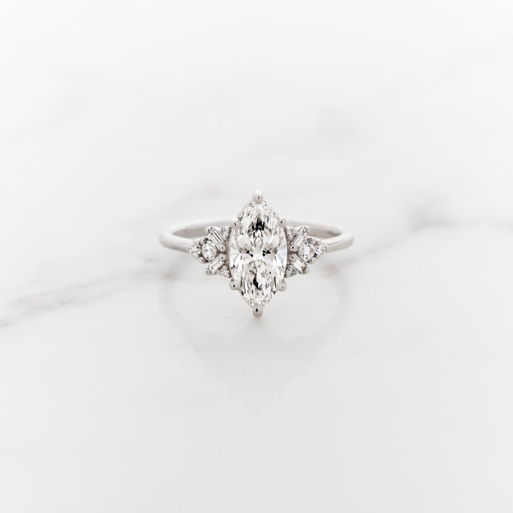 1.24ct Marquise Cut Lab Grown Diamond Foxglove Ring