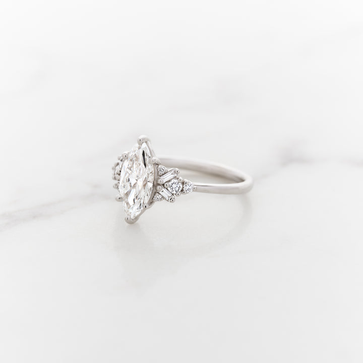 1.24ct Marquise Cut Lab Grown Diamond Foxglove Ring