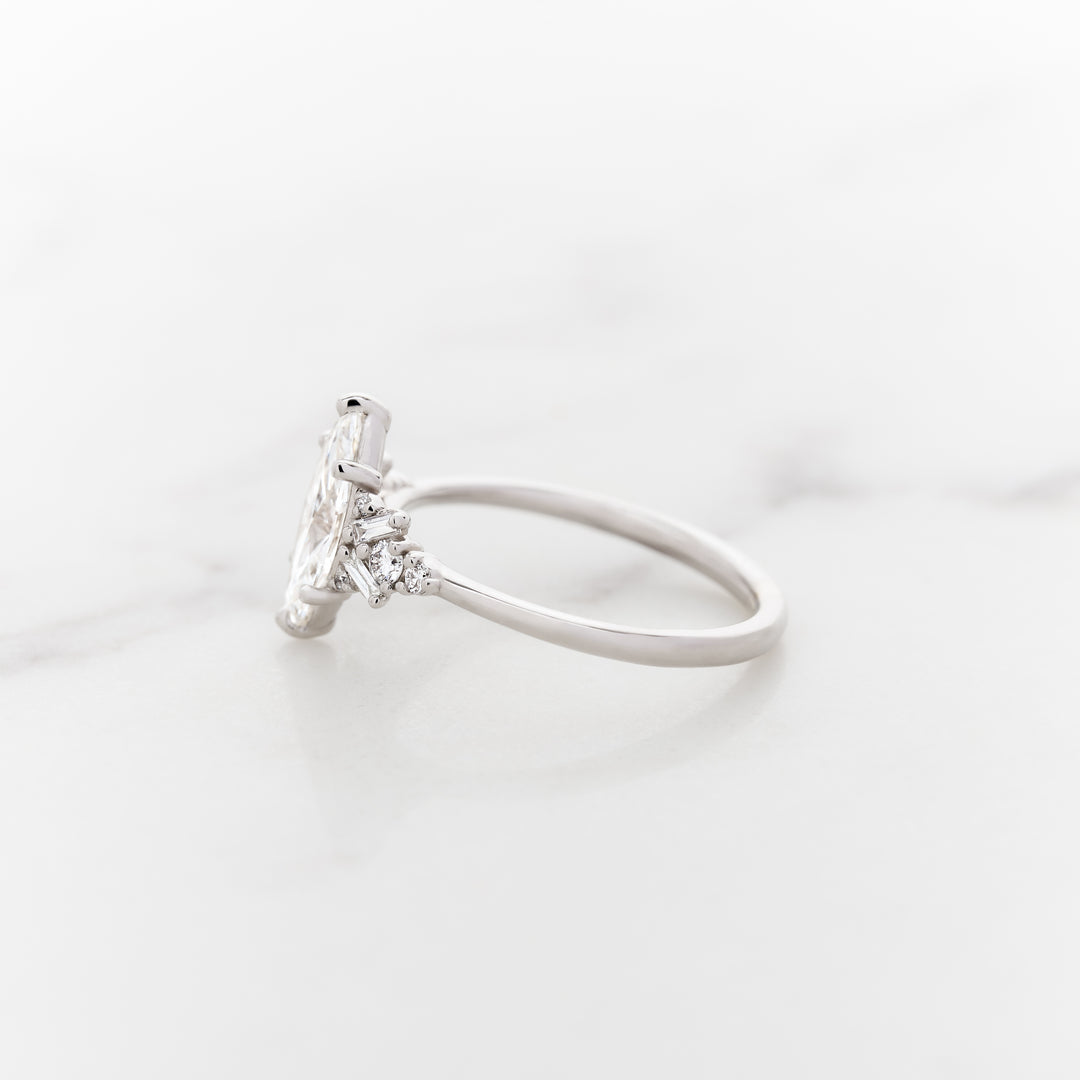 1.24ct Marquise Cut Lab Grown Diamond Foxglove Ring