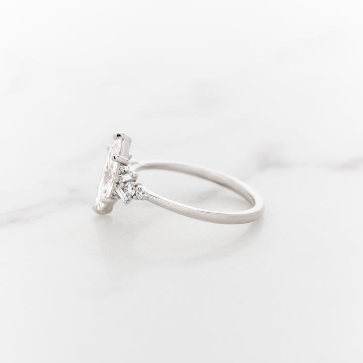 1.24ct Marquise Cut Lab Grown Diamond Foxglove Ring