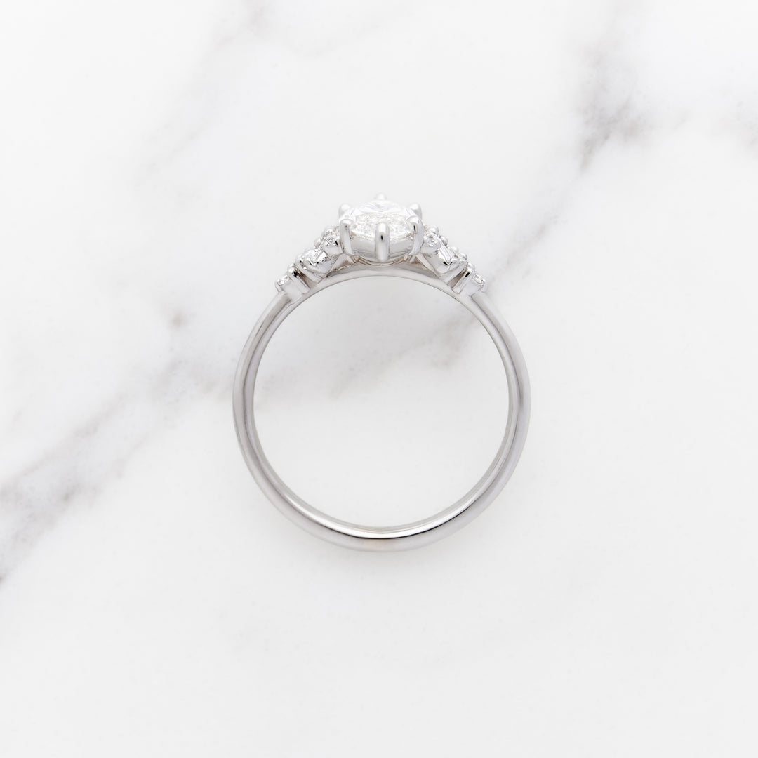 1.24ct Marquise Cut Lab Grown Diamond Foxglove Ring