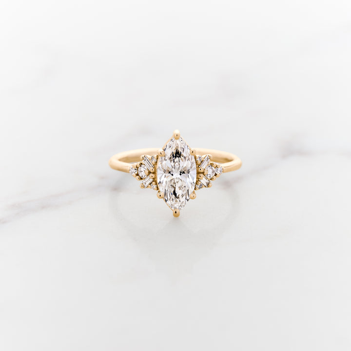 Foxglove Marquise Side Cluster Ring