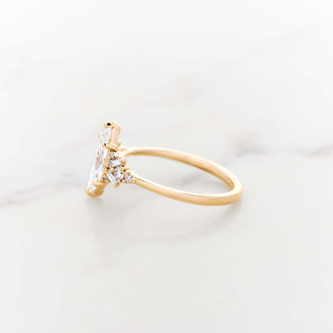 Foxglove Marquise Side Cluster Ring