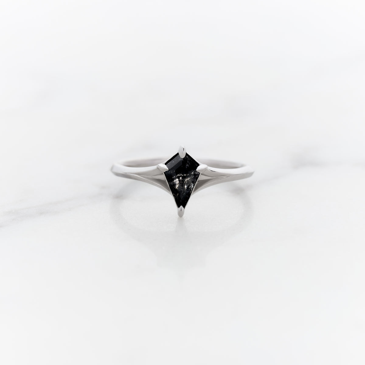 0.81ct Kite Cut Galaxy Diamond Orchid Ring