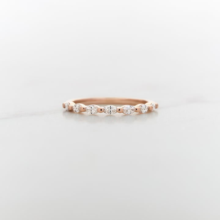 Petite Marquise Dewdrop Half Set Diamond Band