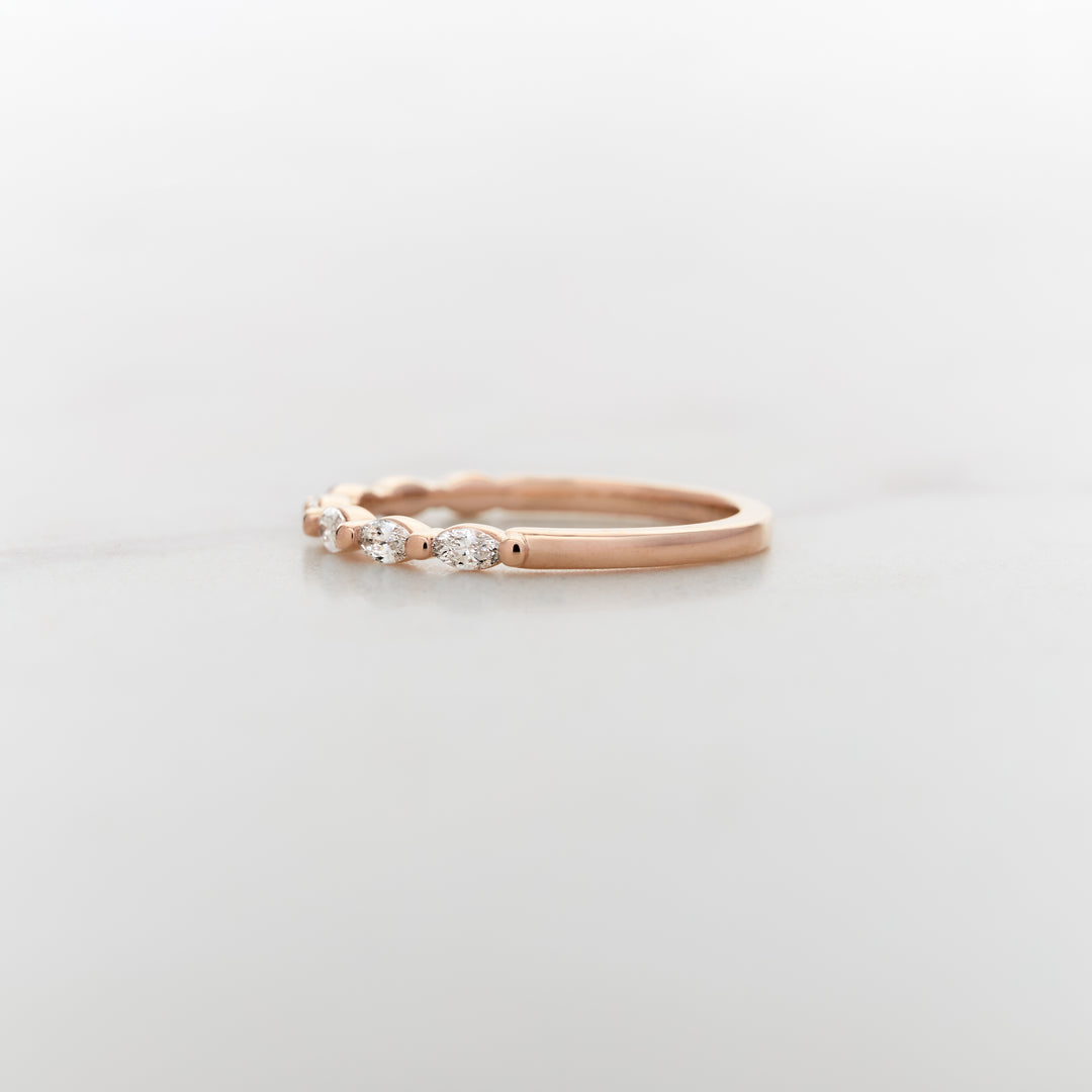 Petite Marquise Dewdrop Half Set Diamond Band