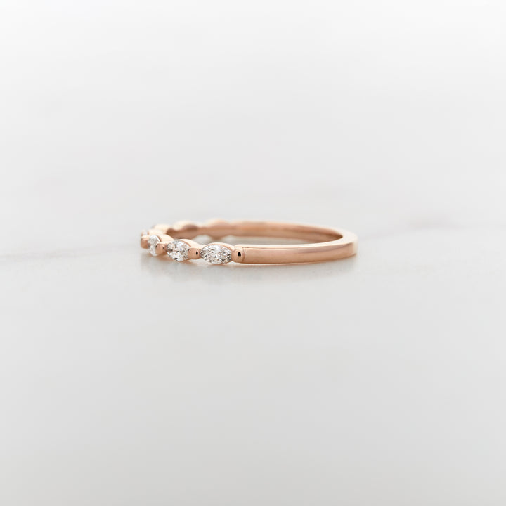 Petite Marquise Dewdrop Half Set Diamond Band