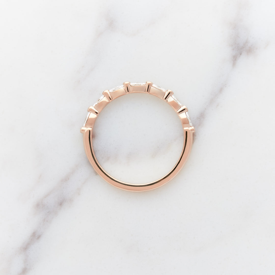 Petite Marquise Dewdrop Half Set Diamond Band