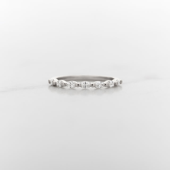 Petite Marquise Dewdrop Half Set Diamond Band