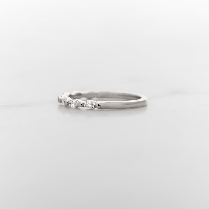 Petite Marquise Dewdrop Half Set Diamond Band