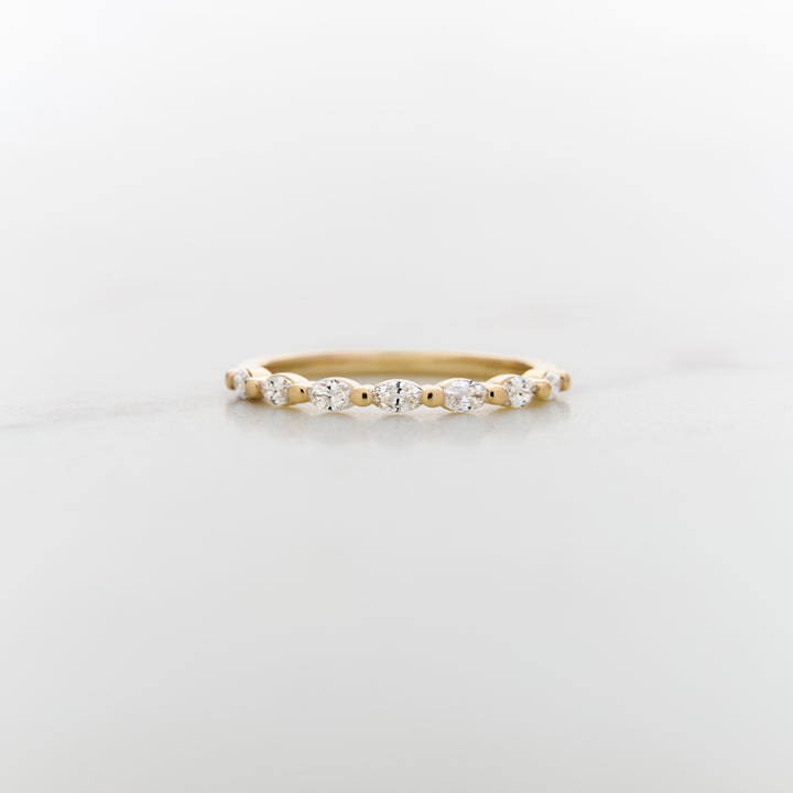 Petite Marquise Dewdrop Half Set Diamond Band