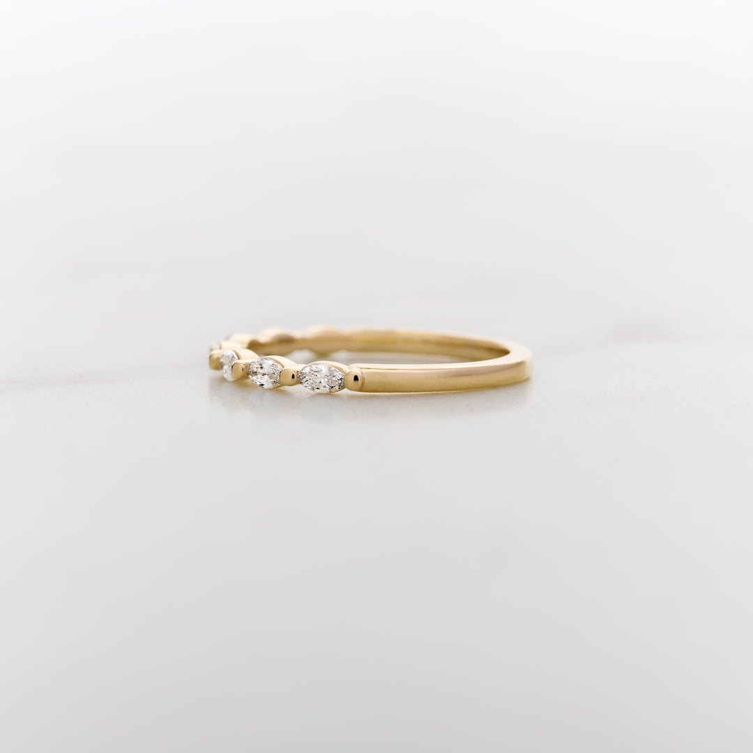 Petite Marquise Dewdrop Half Set Diamond Band
