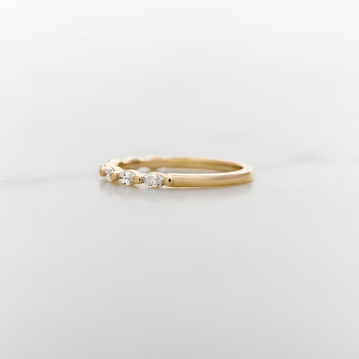 Petite Marquise Dewdrop Half Set Diamond Band