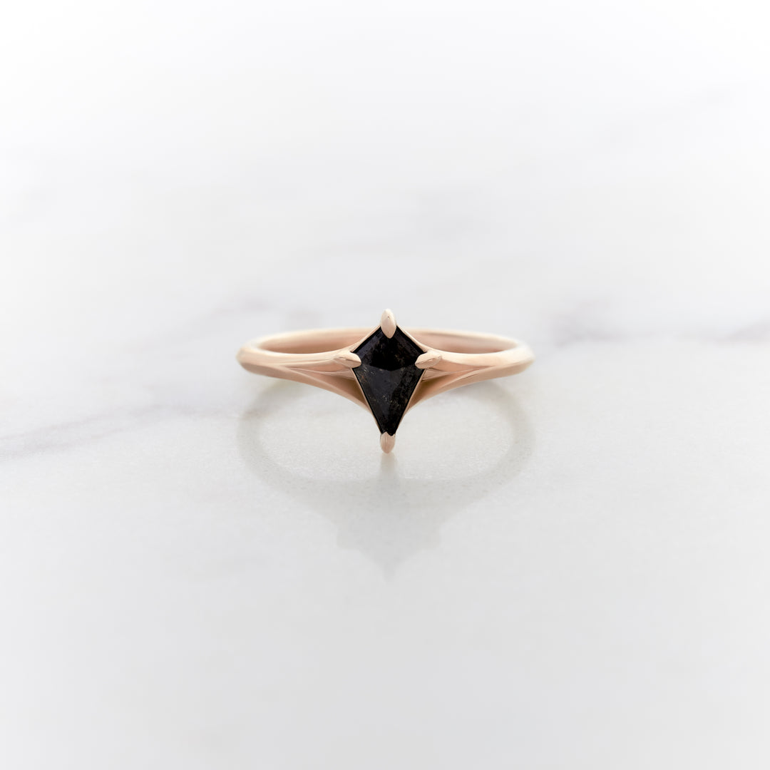 Kite Cut Galaxy Diamond Orchid Solitaire Ring