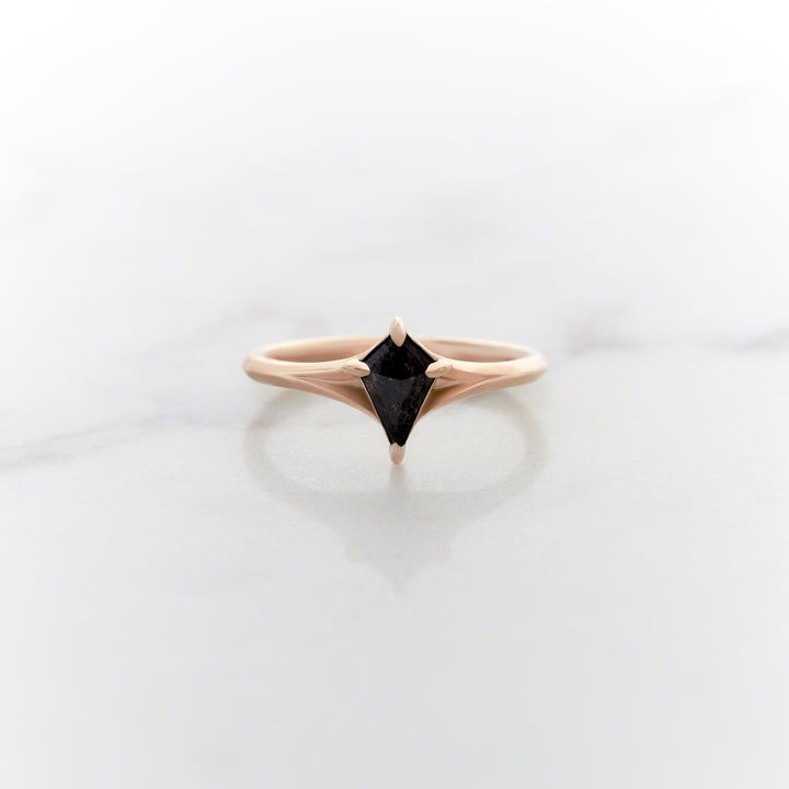 Kite Cut Galaxy Diamond Orchid Solitaire Ring