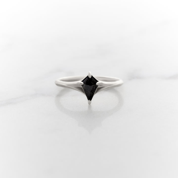 Kite Cut Galaxy Diamond Orchid Solitaire Ring