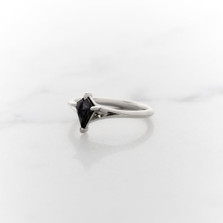 Kite Cut Galaxy Diamond Orchid Solitaire Ring