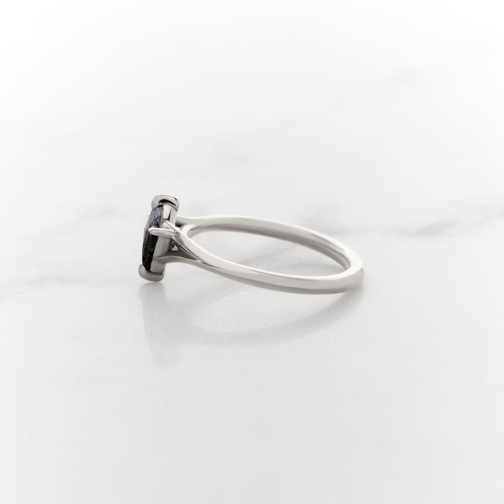 Kite Cut Galaxy Diamond Orchid Solitaire Ring