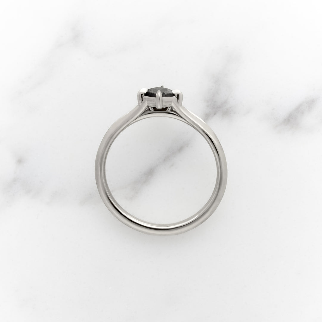 Kite Cut Galaxy Diamond Orchid Solitaire Ring