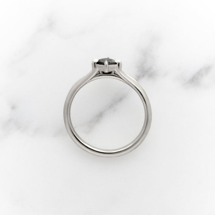 Kite Cut Galaxy Diamond Orchid Solitaire Ring