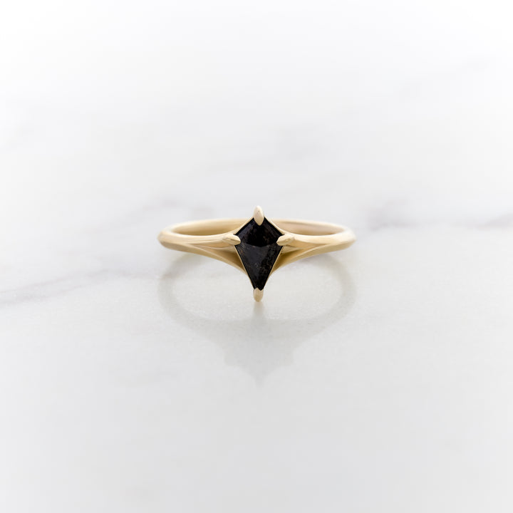 Kite Cut Galaxy Diamond Orchid Solitaire Ring