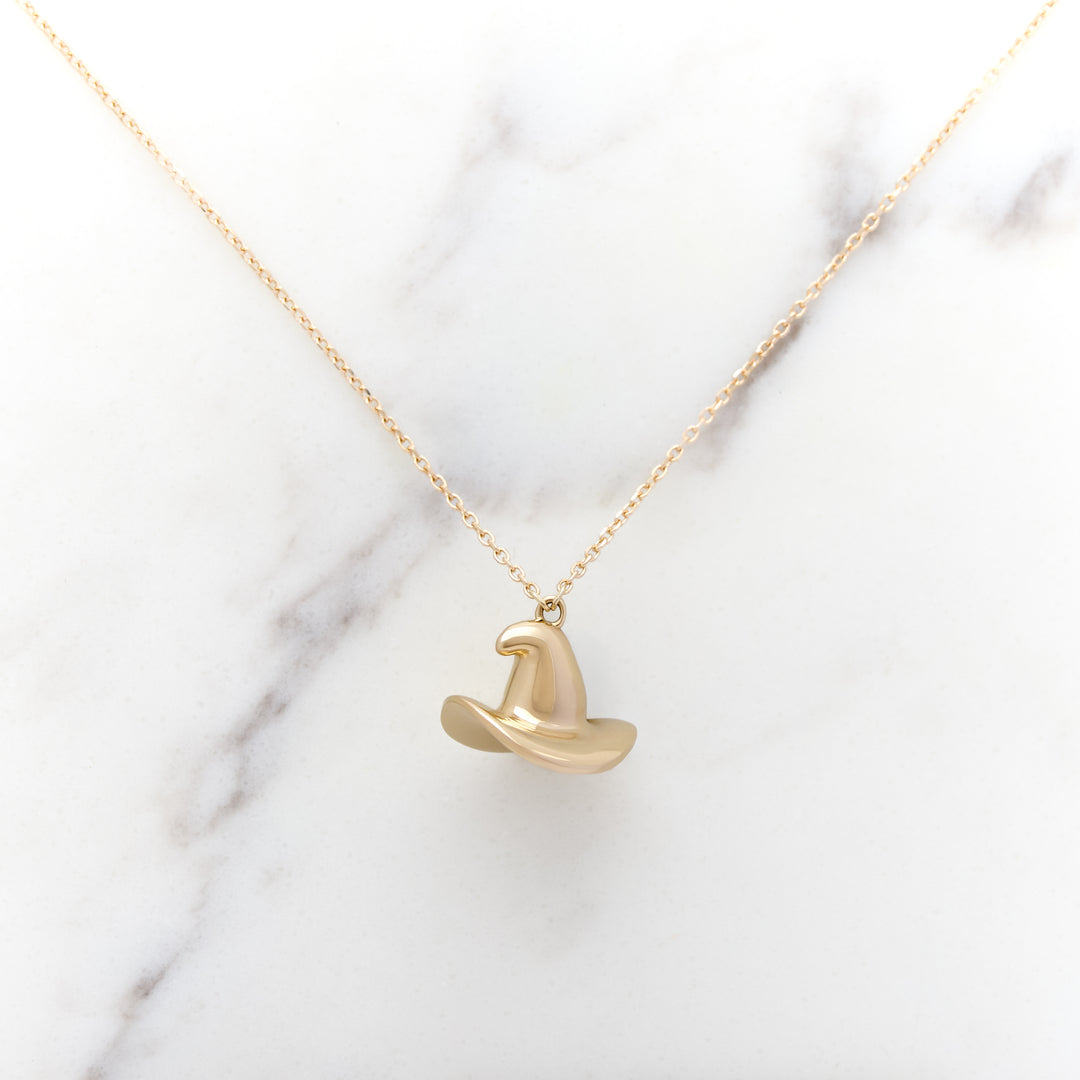 Gold Witch Hat Charm or Necklace