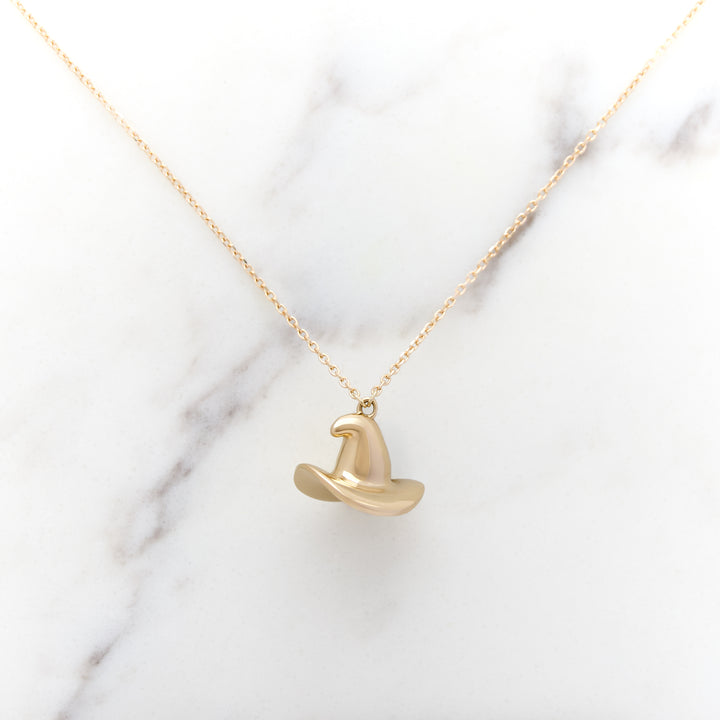 Gold Witch Hat Charm or Necklace