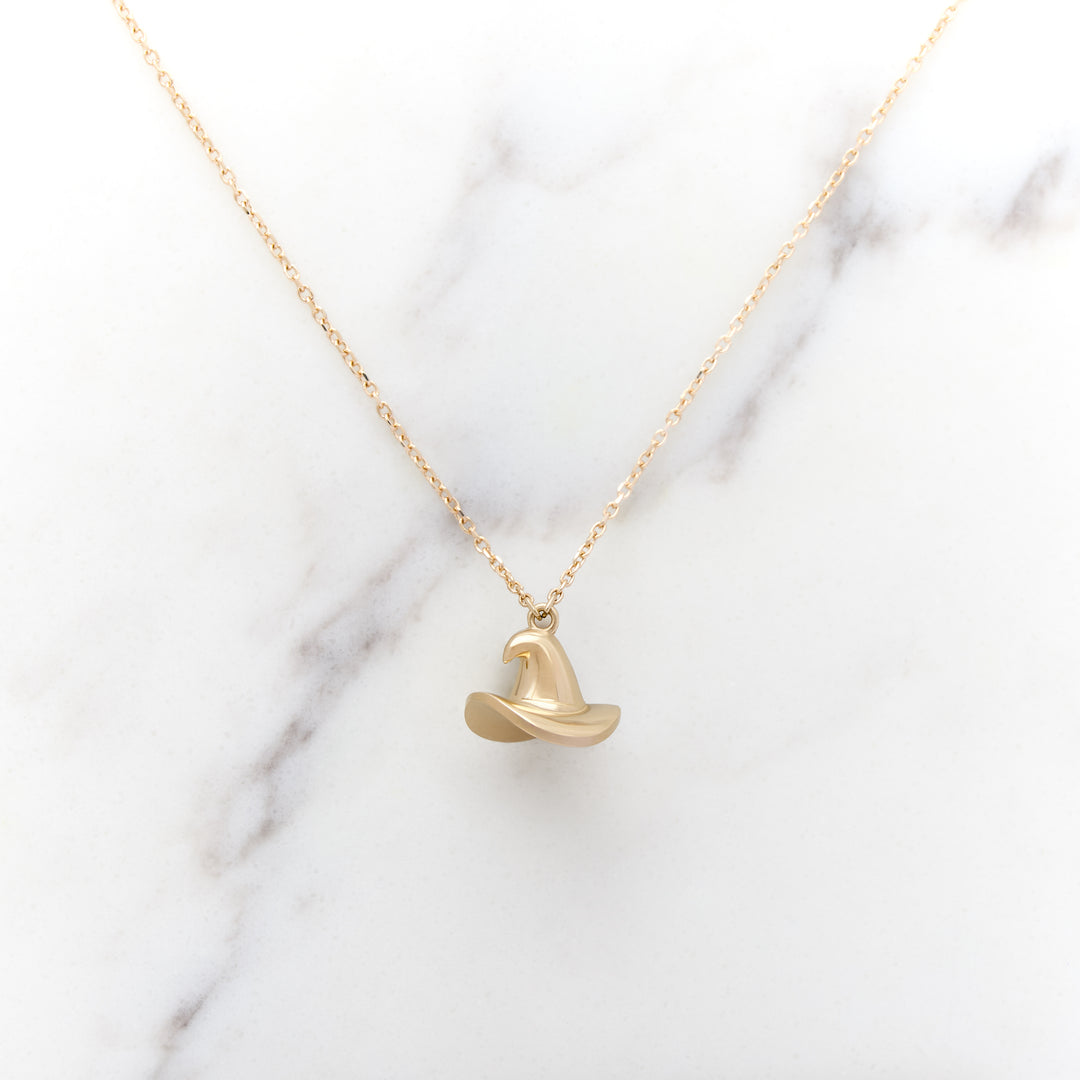 Gold Witch Hat Charm or Necklace