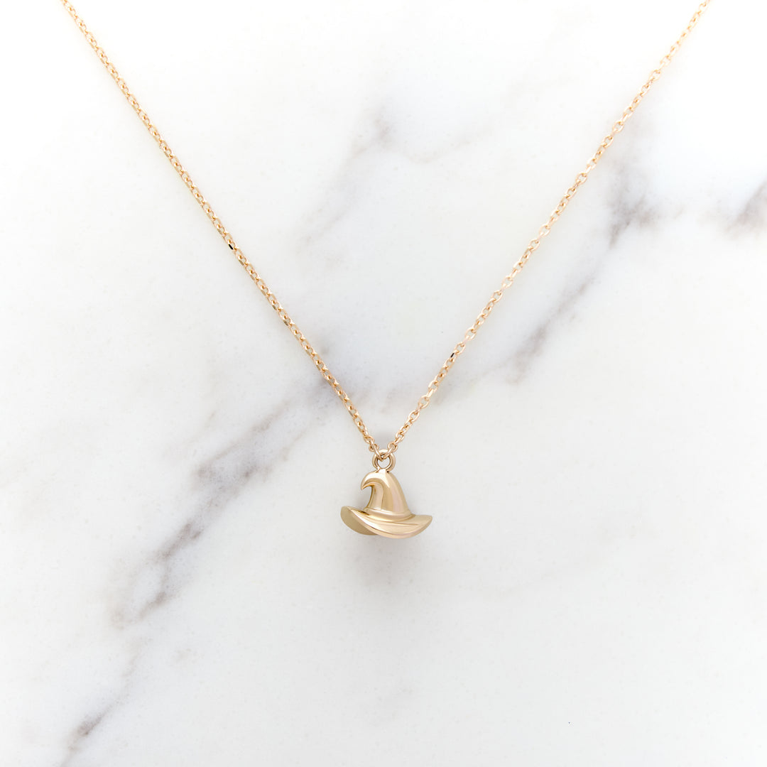 Gold Witch Hat Charm or Necklace