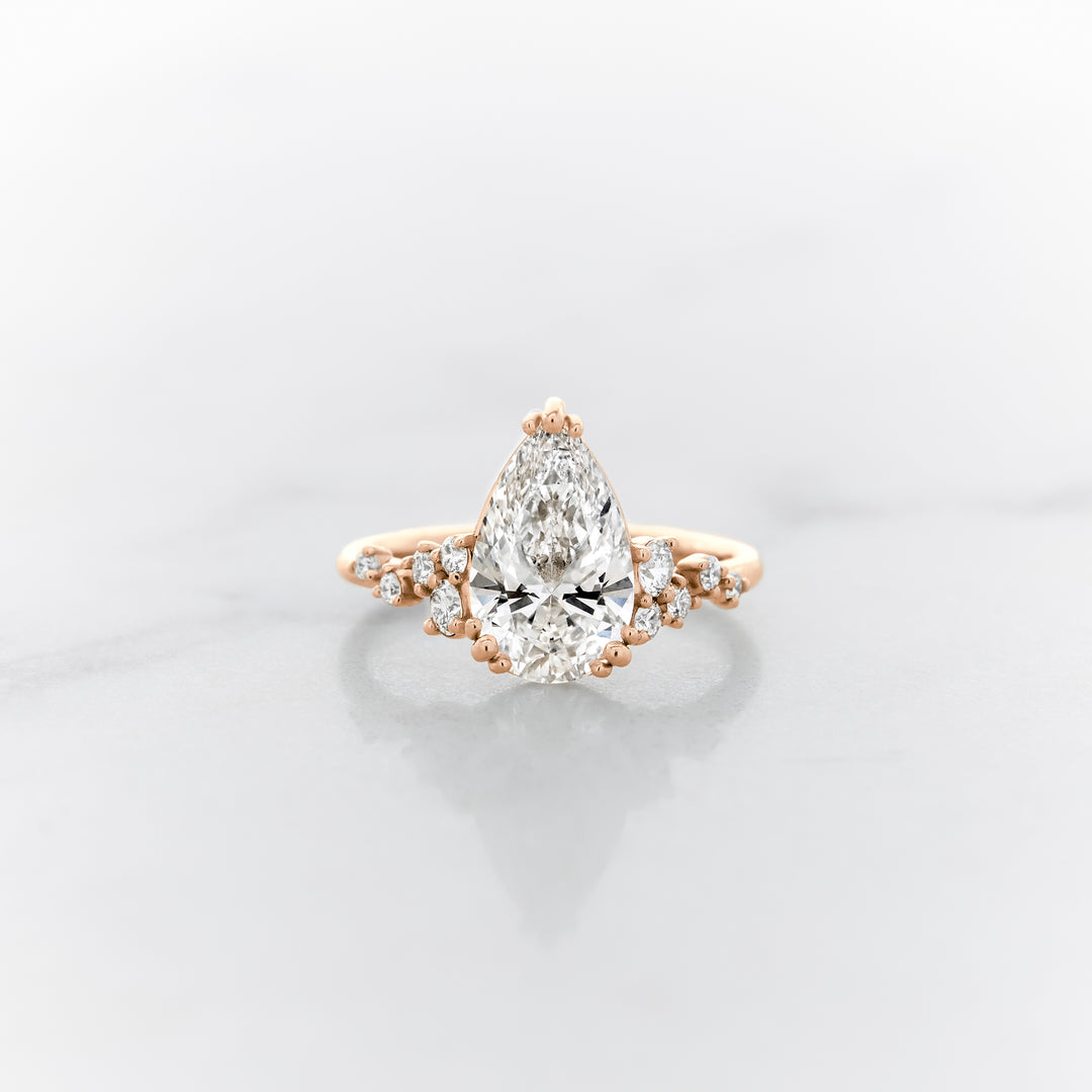 Lupine Pear Cut Side Cluster Ring
