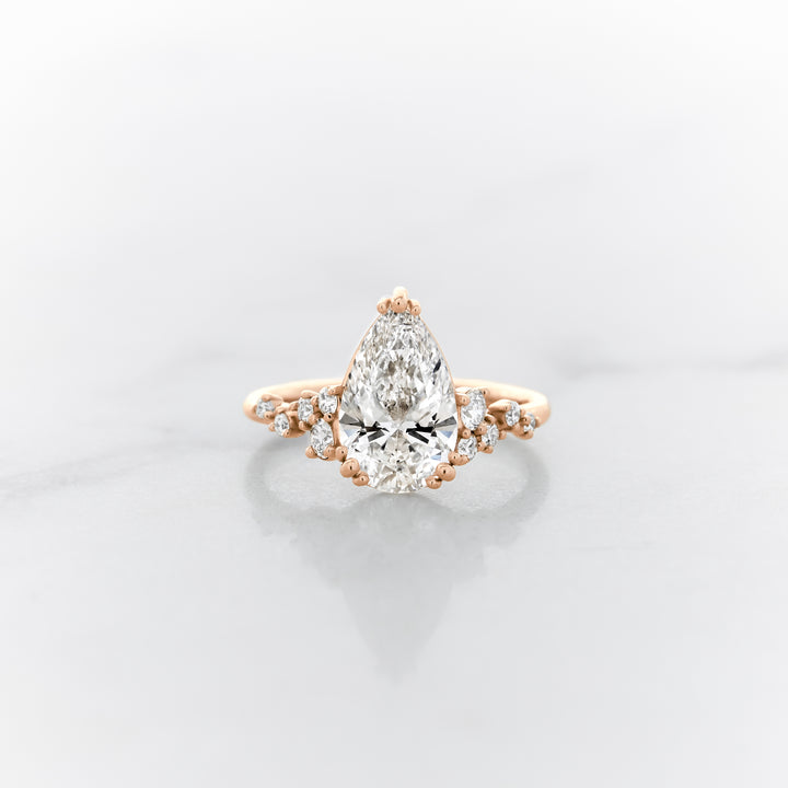 Lupine Pear Cut Side Cluster Ring