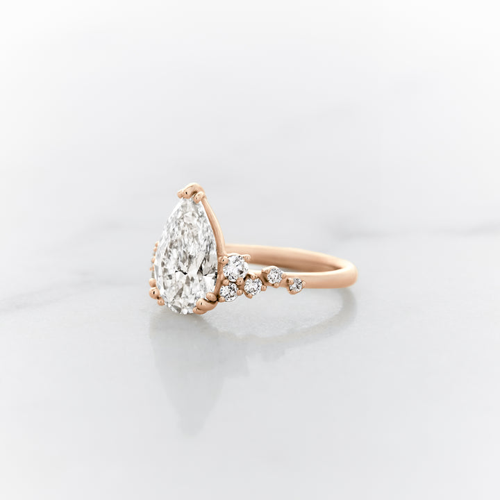 Lupine Pear Cut Side Cluster Ring