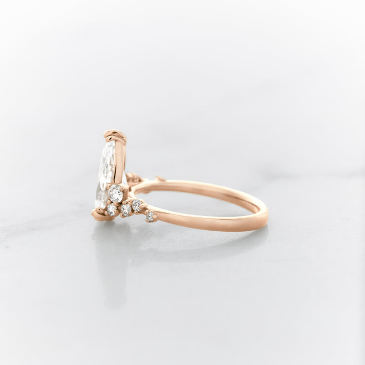 Lupine Pear Cut Side Cluster Ring