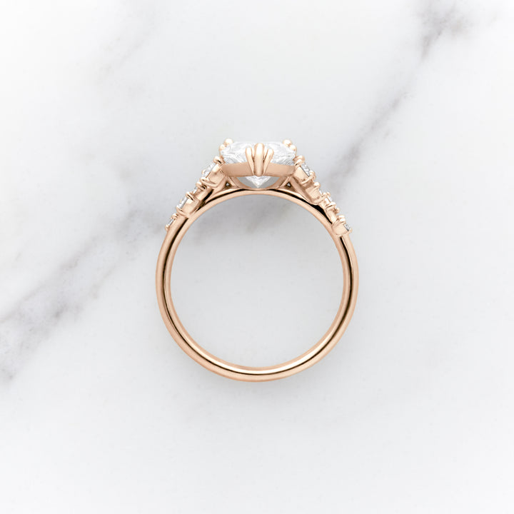 Lupine Pear Cut Side Cluster Ring