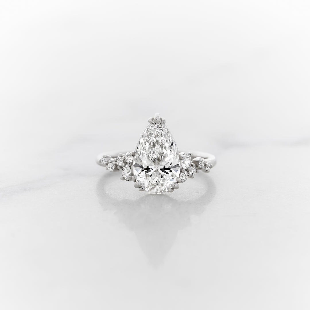 Lupine Pear Cut Side Cluster Ring
