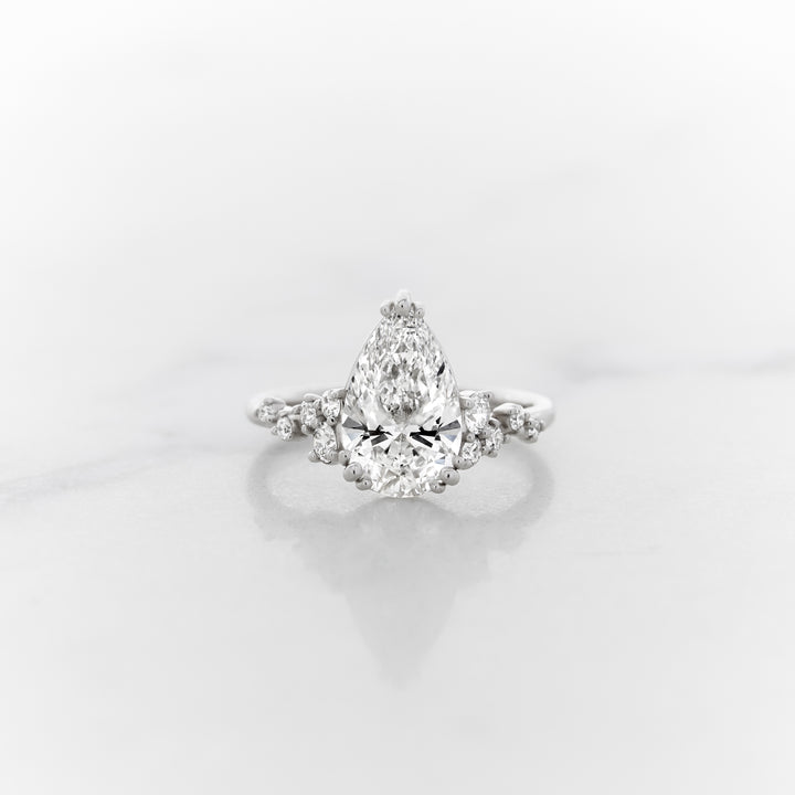 Lupine Pear Cut Side Cluster Ring