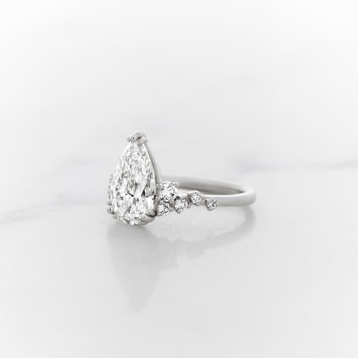 Lupine Pear Cut Side Cluster Ring