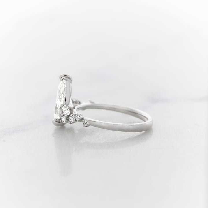 Lupine Pear Cut Side Cluster Ring