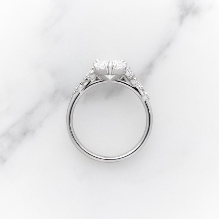 Lupine Pear Cut Side Cluster Ring